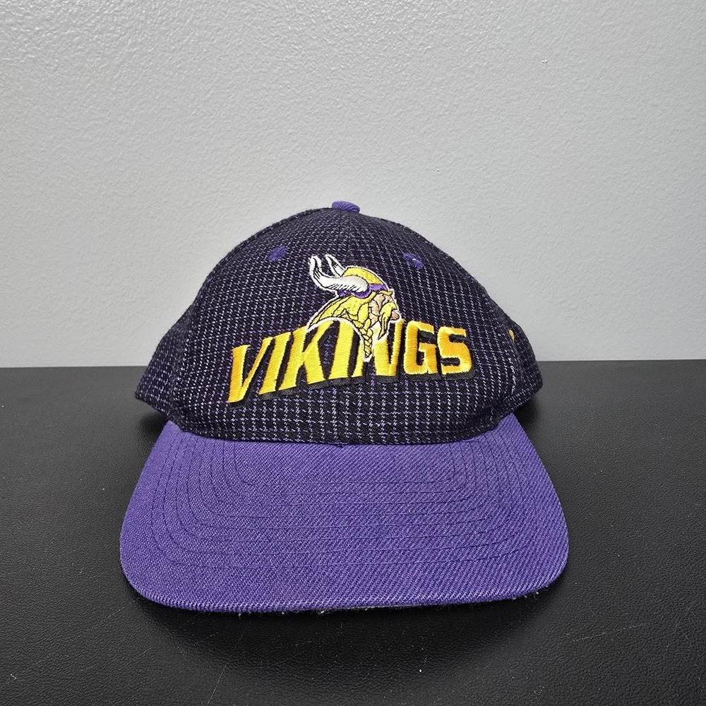 Vintage Minnesota Vikings Hat Cap Mens Strap Back NFL Football Logo Athletic 90s
